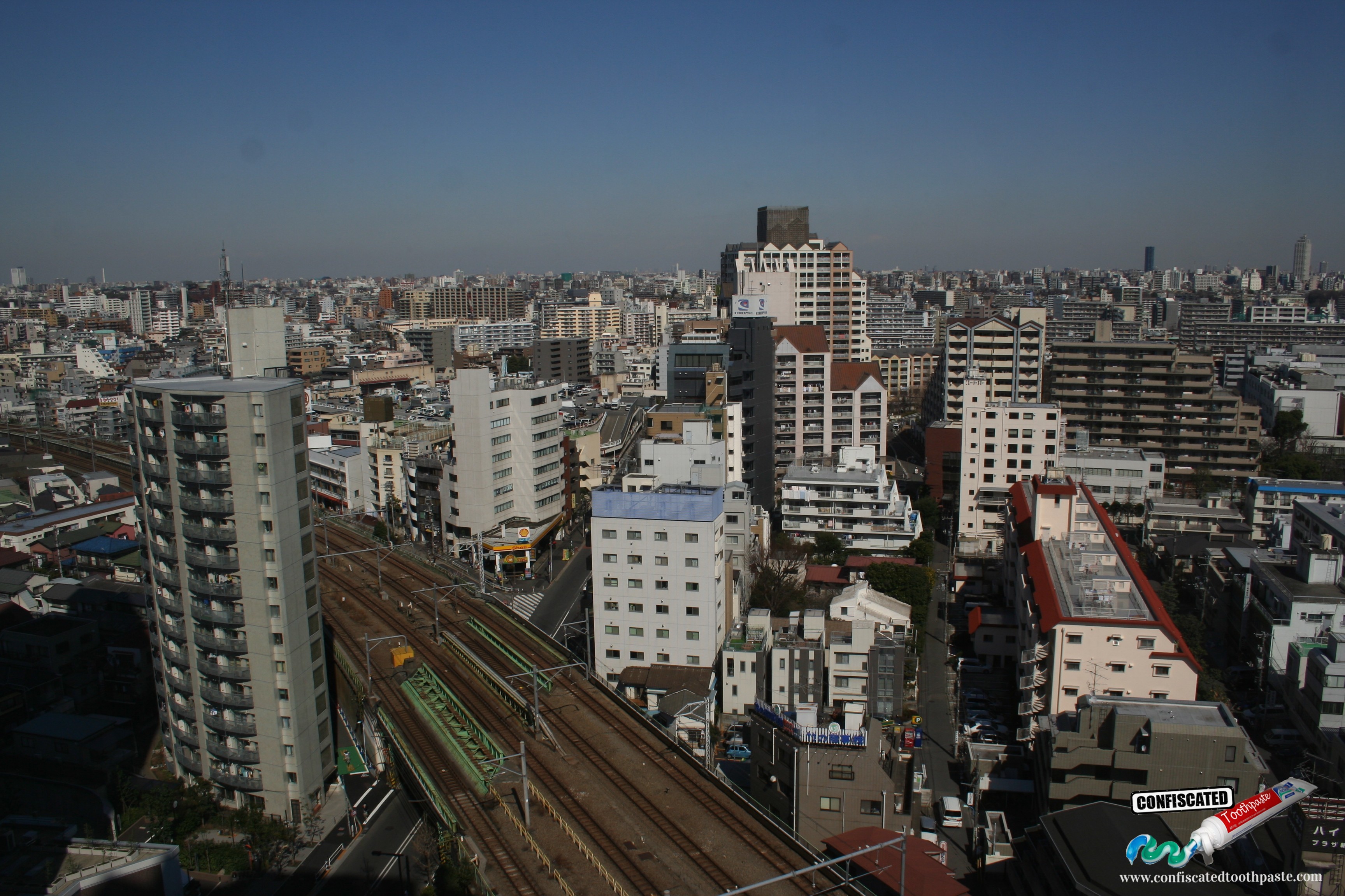 View from the 13th floor of our hotel in Tokyo Shinjuku- hoping for no more big aftershocks