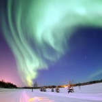 A typical green curtain of the aurora.
