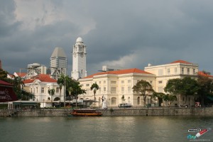 Colonial Singapore. View of the Arts House and Asian History Museum