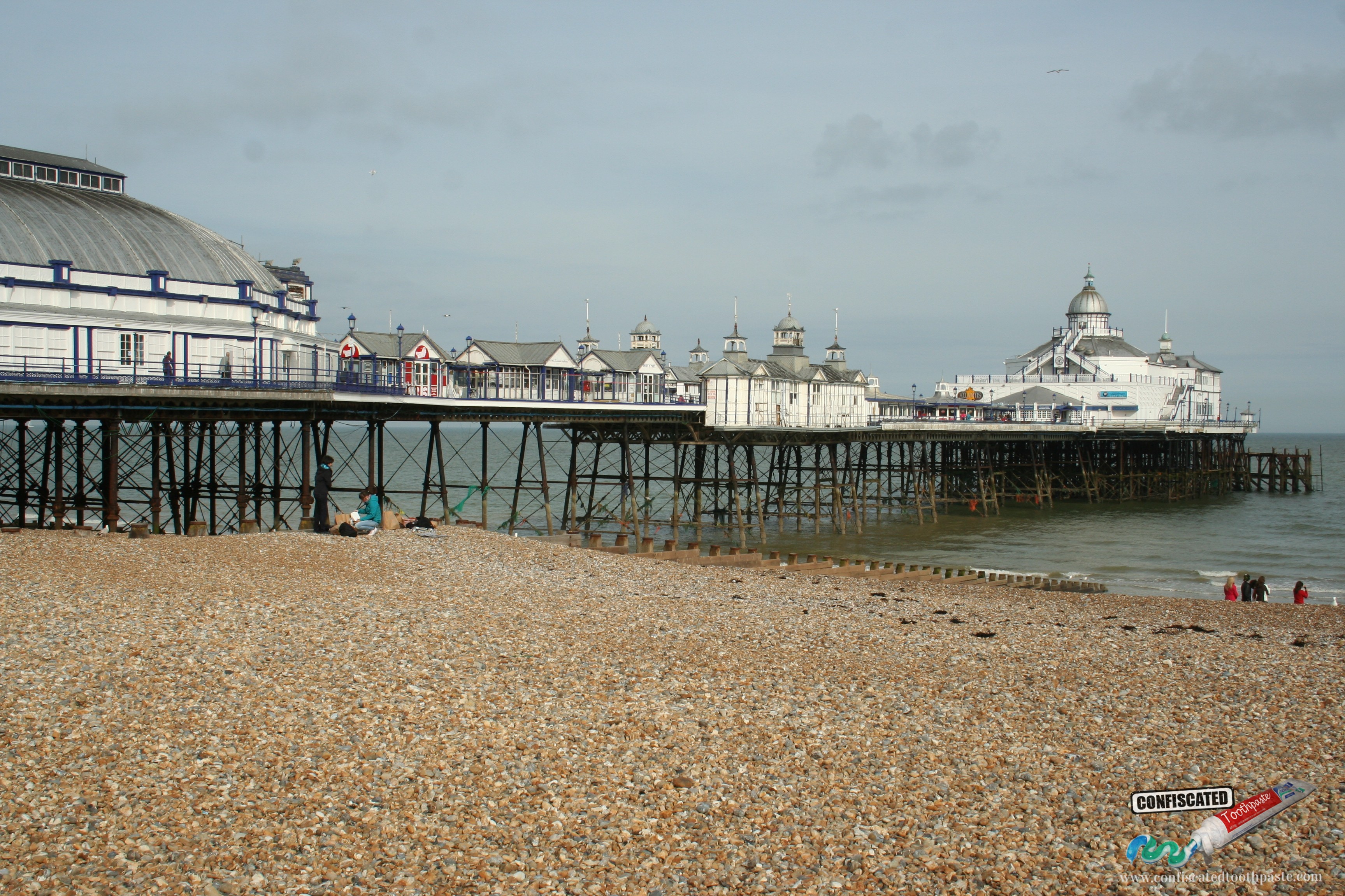 Eastbourne Pier, England, UK, is an olde world mix of tea houses, food stalls and amusements