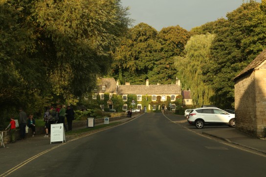 Sunset in Bibury in the Cotswolds, after a full day of driving from Land's End