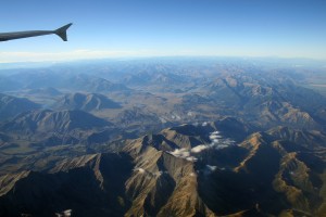 Over the mountains of New Zealand's South Island