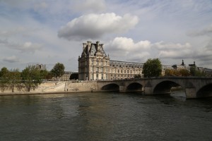 The Louvre Palace seen from across the Seine.