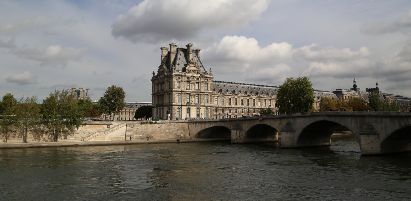 The Louvre Palace seen from across the Seine, Paris, France
