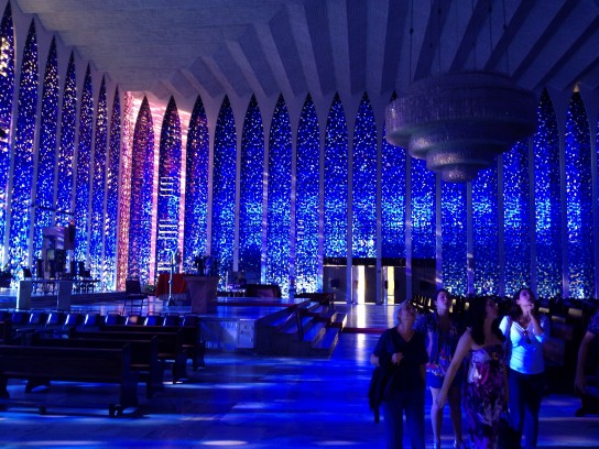 The awe-inspiring interior of the Sanctuario Dom Bosco, Brasilia