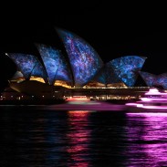 Sydney Opera House with Universe Projection during Vivid Festival 2014