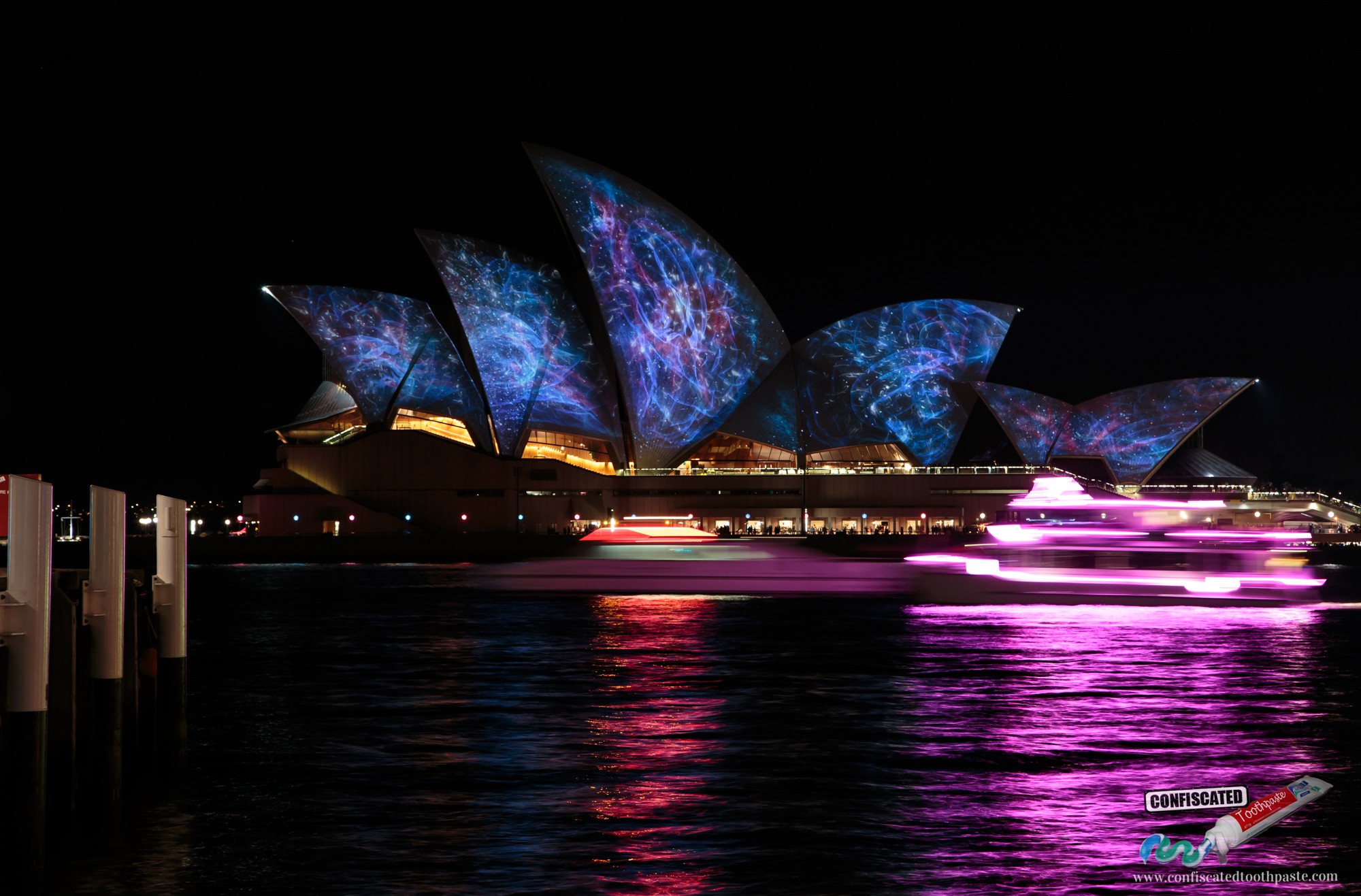 Sydney Opera House with Universe Projection during Vivid Festival 2014