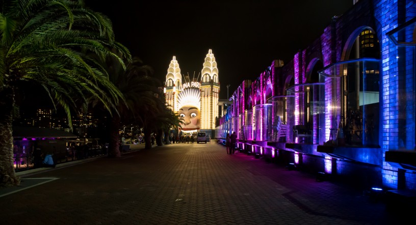 Luna Park Entrance and Lights, Sydney Vivid Festival 2014