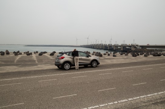 Parked next to the Oosterscheldekering (Eastern Scheldt storm surge barrier) in Zeeland