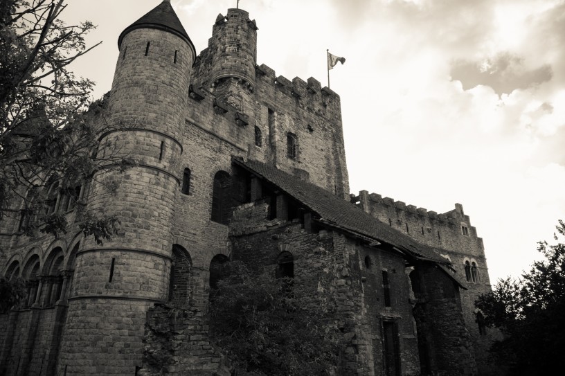 Gravensteen Castle in B&W #3, Ghent, Belgium