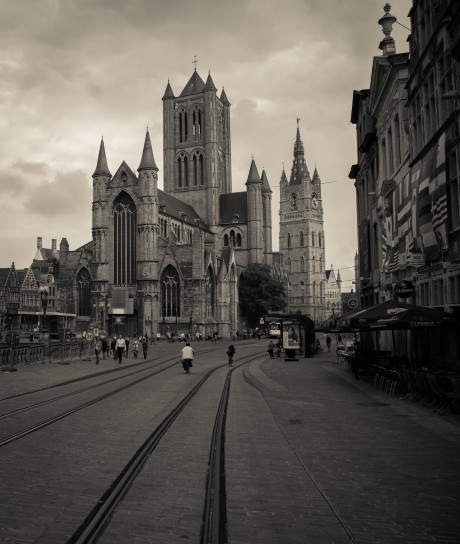 View to St. Nicholas's Church and beyond that, Ghent Belfry