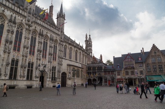 The Bruges Town Hall with the small Basilica of the Sacred Blood attached in the corner. It's almost 900 years old.