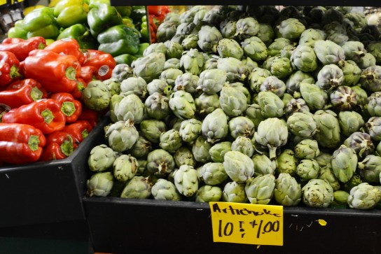 Artichokes...ripe fresh artichokes...10 cents. Can't argue with the price... Photo: Rob Gibbs