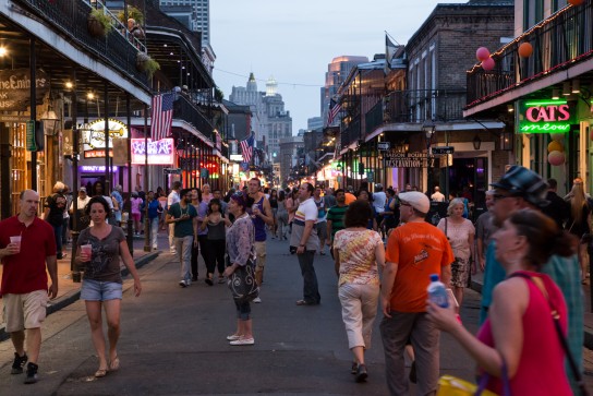 Bourbon Street in the evening, French Quarter