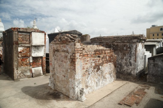 A grave in St. Louis Cemetery 1, marked with Xs, thought (probably incorrectly) to hold the body of a voodoo practitioner